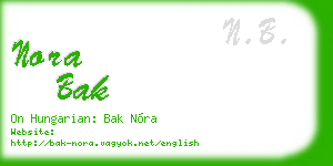 nora bak business card
